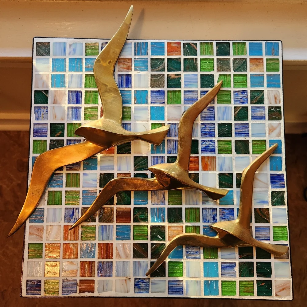 Set of 3 Solid Brass Seagulls - Picture 1 of 5